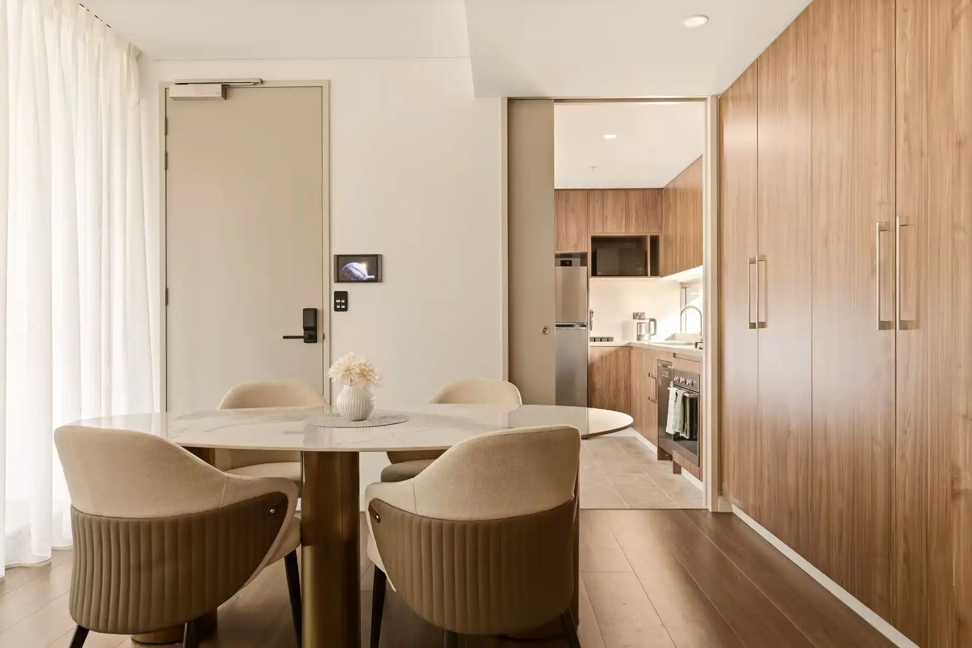 Styled dining area photographed by Openframe Studio